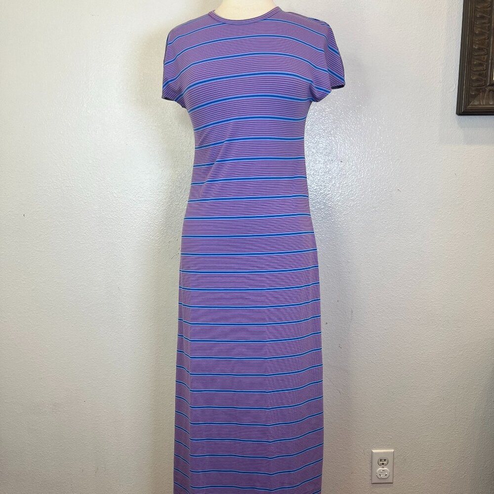 NWOT LuLaRoe Maria Stripe Maxi Dress Purple Pink Blue Sz‎ XS